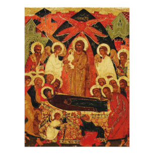 Dormition of the Mother of God orthodox icon  Poster