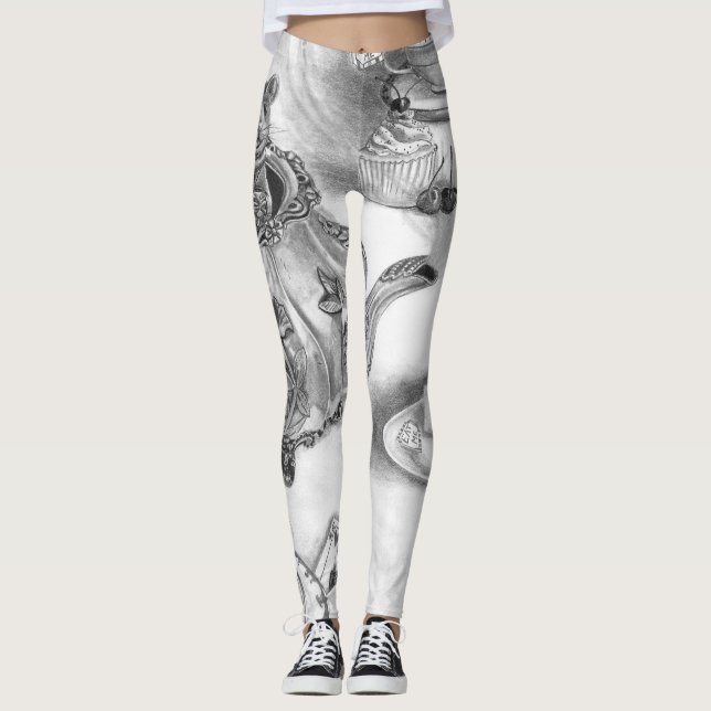 Dormouse All Over Leggings Alice in Wonderland (Front)