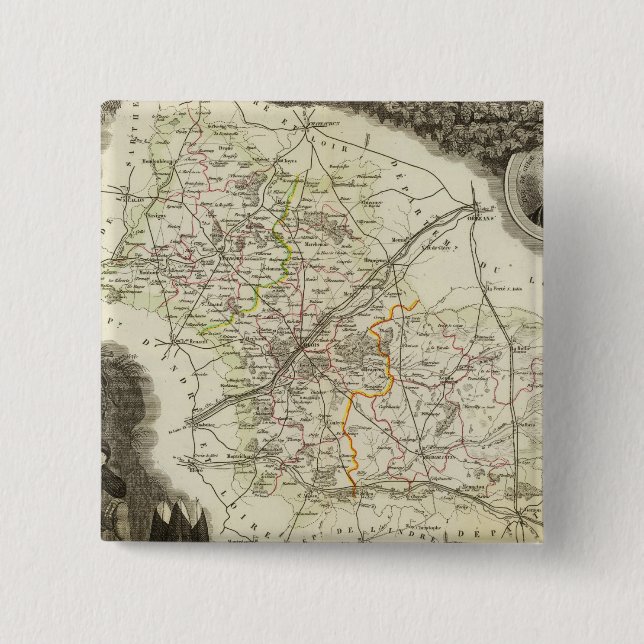 Dormouse and Dear 15 Cm Square Badge (Front)