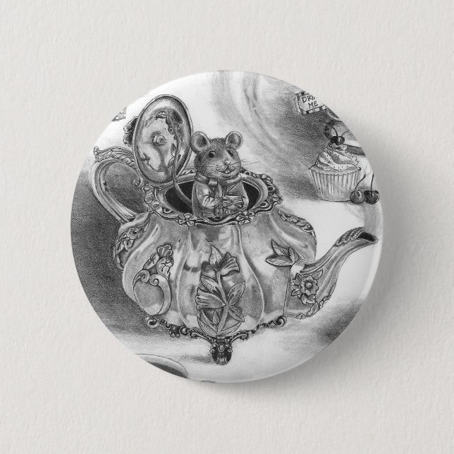 Dormouse Button Alice in Wonderland Button (Front)