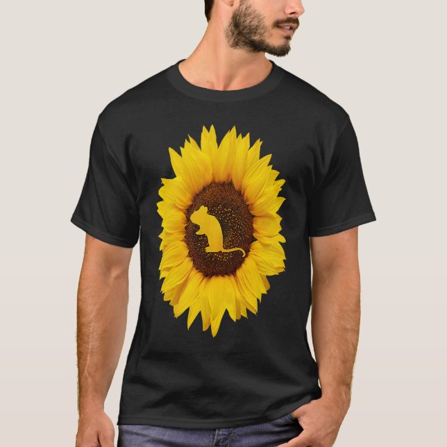 Dormouse  For Women Men Rodent Animal Sunflower T-Shirt (Front)