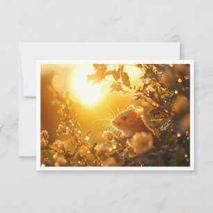 Dormouse in Surrey Hedge Sunrise  Thank You Card