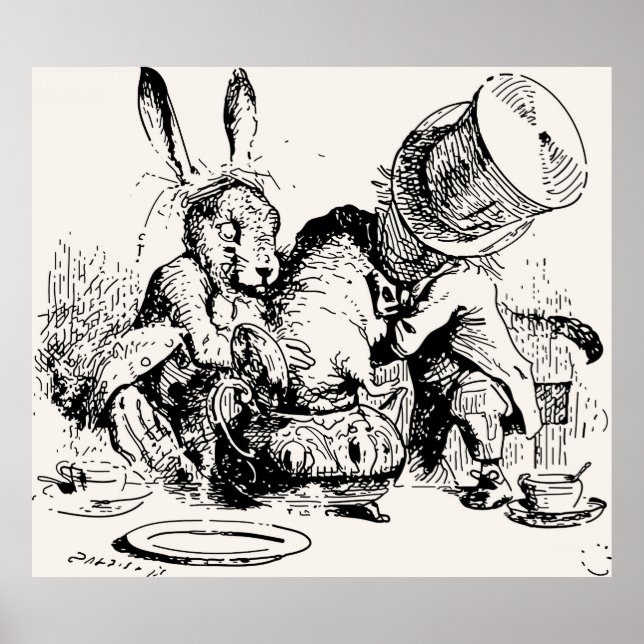 Dormouse In The Teapot Mad Tea Party Poster (Front)