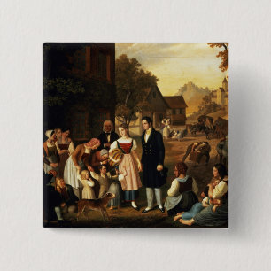 Dorothea's Farewell, from Goethe's 'Hermann and Do 15 Cm Square Badge
