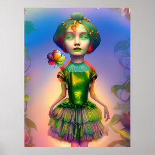 Dorothy as a Lollipop Kid AI generated fantasy art Poster