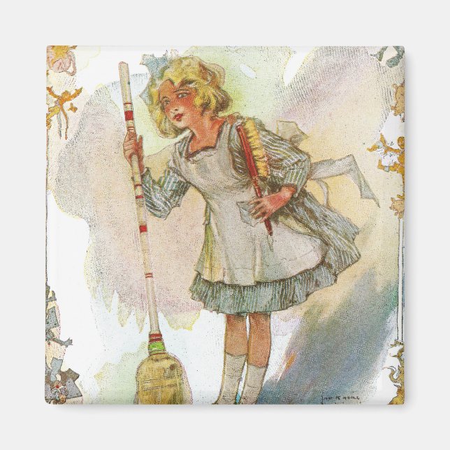 Dorothy Does Housework Vintage Oz Magnet (Front)