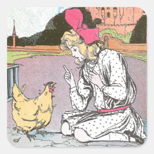 Dorothy Frees the Yellow Hen Square Sticker