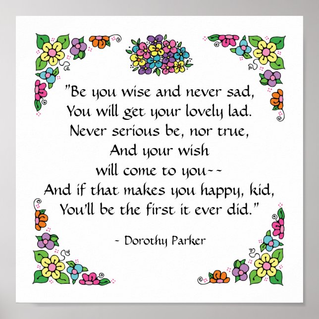 Dorothy Parker Quotation Poster by SRF (Front)