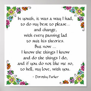 Dorothy Parker Quotation Poster by SRF