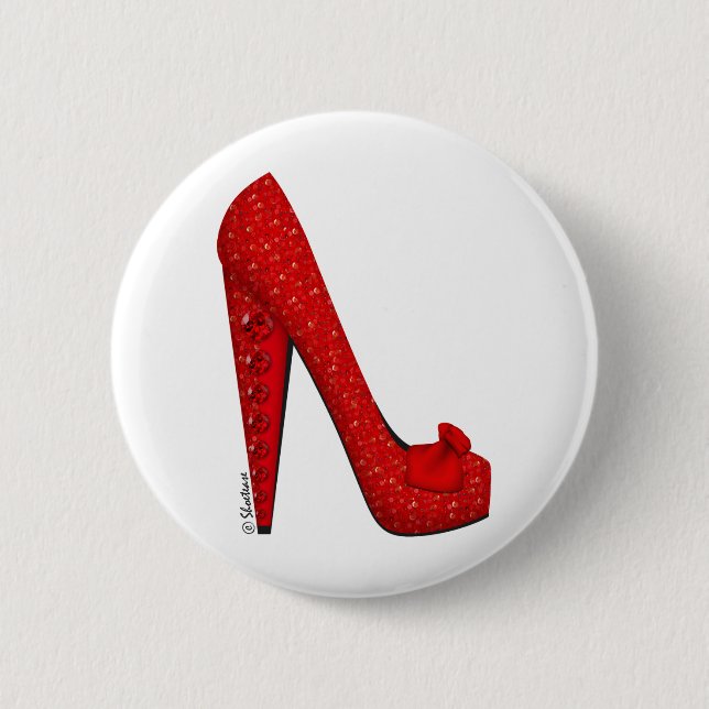 Dorothy Ruby Pump 6 Cm Round Badge (Front)