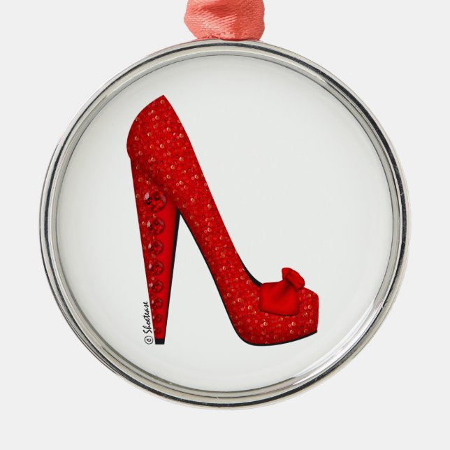 Dorothy Ruby Pump Holiday Ornament (Front)