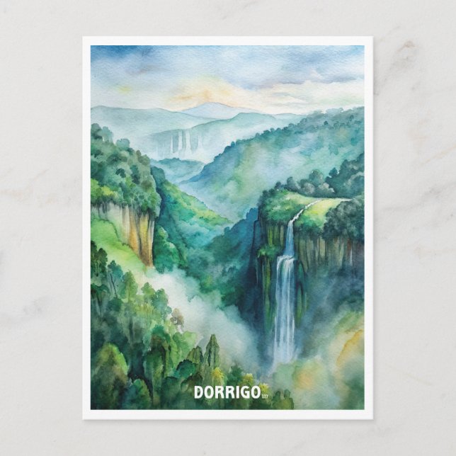 Dorrigo National Park Watercolor Painting Postcard (Front)