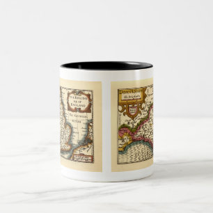 Dorset Dorsetshire County England Old Historic Map Two-Tone Coffee Mug