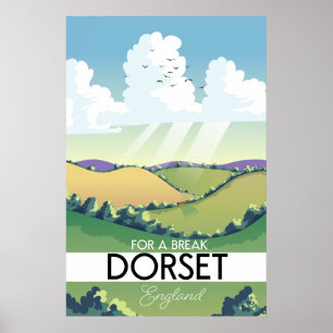 Dorset England travel poster