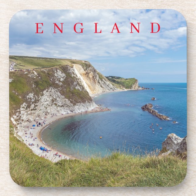 Dorset Man O'War beach view coasters (Front)