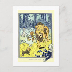 Dorthey, Scare Crow & Tin Man meet Cowardly Lion Postcard