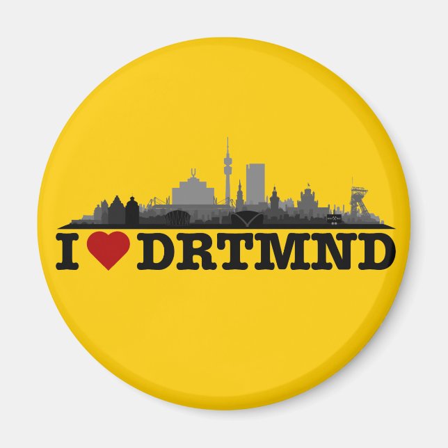 Dortmund City Skyline - refrigerator magnet (Front)