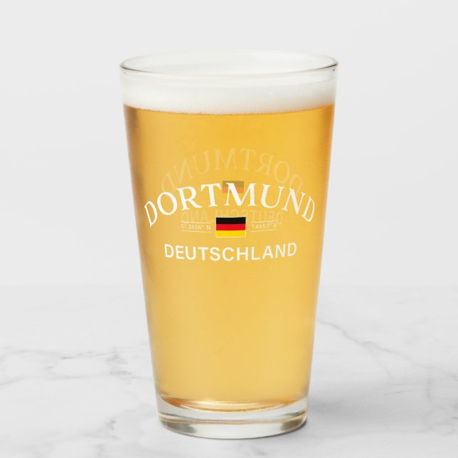 Dortmund Deutschland Coordinates German Glass (Front Filled)