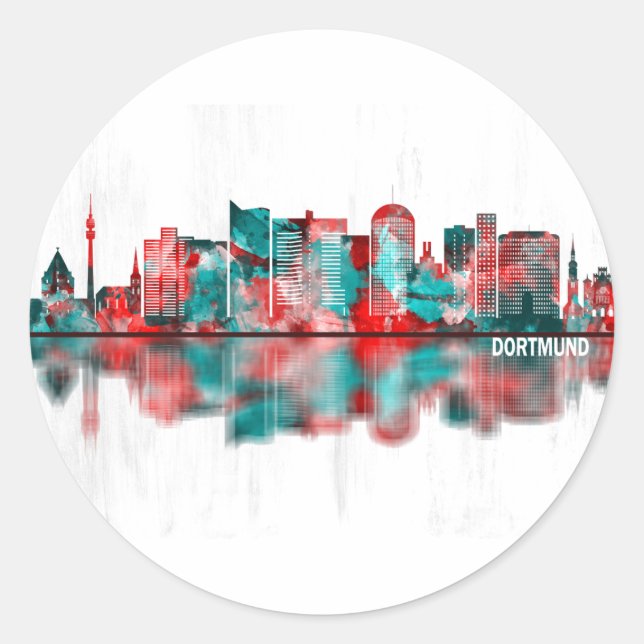 Dortmund Germany Skyline Classic Round Sticker (Front)
