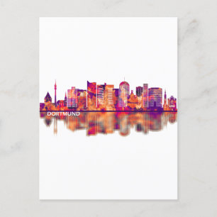 Dortmund Germany Skyline Invitation Postcard