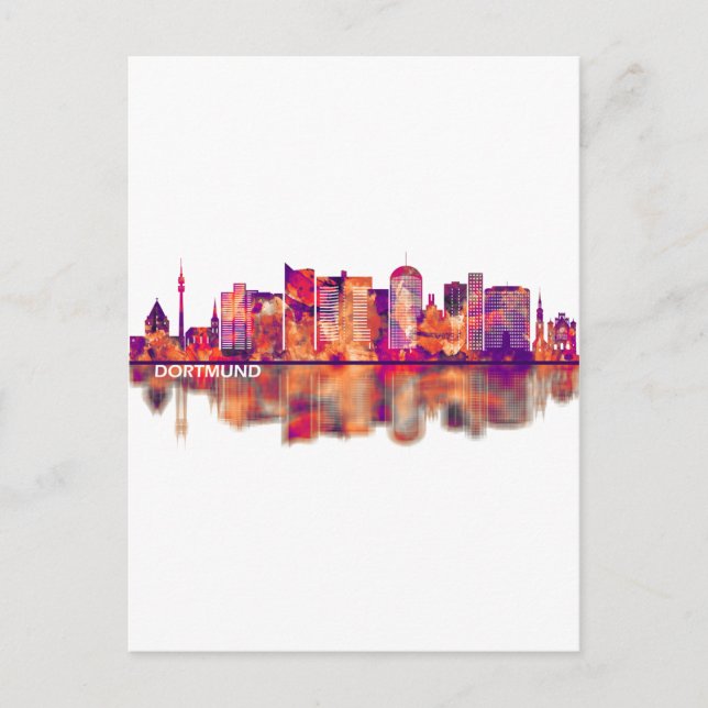 Dortmund Germany Skyline Invitation Postcard (Front)