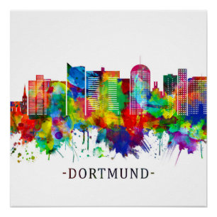 Dortmund Germany Skyline Poster
