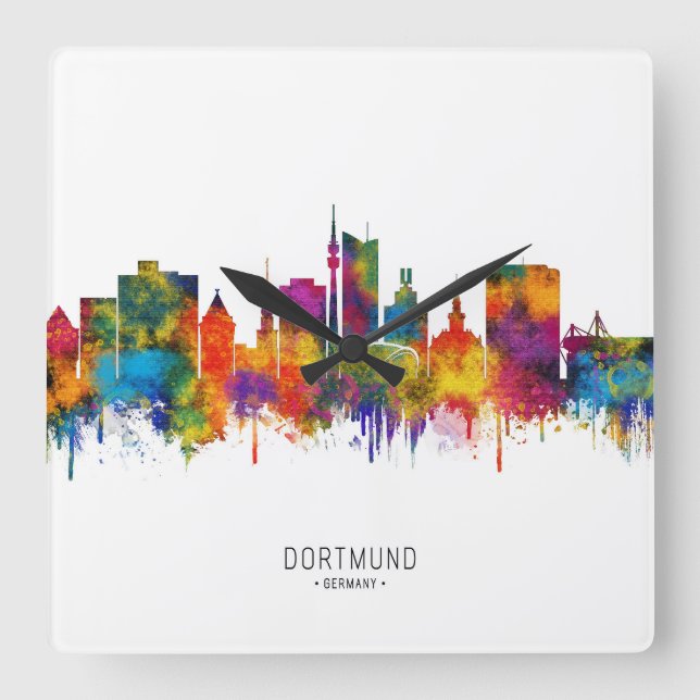 Dortmund Germany Skyline Square Wall Clock (Front)
