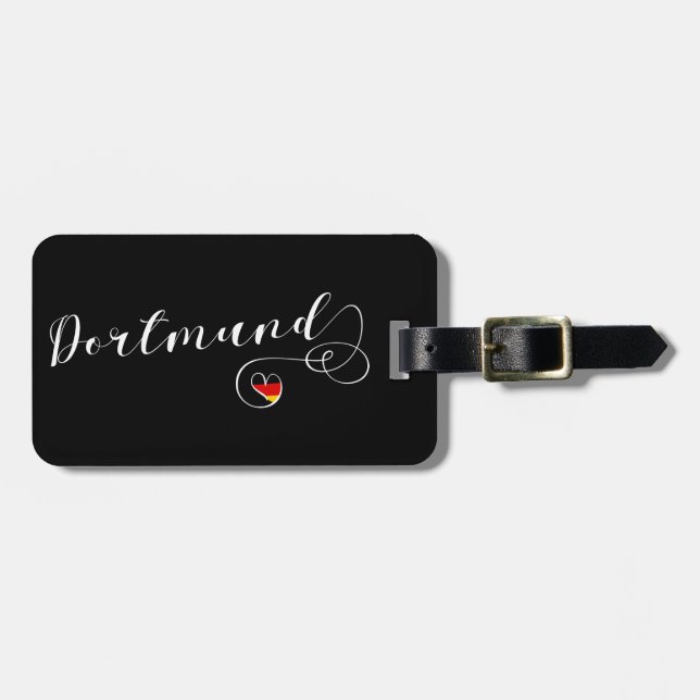 Dortmund Heart Luggage Tag Template, Germany (Front Horizontal)