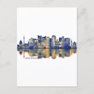Dortmund Skyline Invitation Postcard