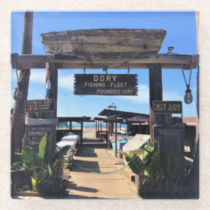 Dory Fishing Fleet, Newport Beach, California Glass Coaster