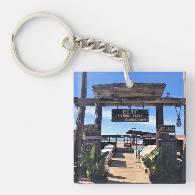 Dory Fishing Fleet, Newport Beach, California Key Ring (Front)