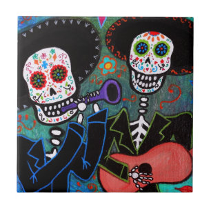Dos Amigos Dia de los Muertos Tile