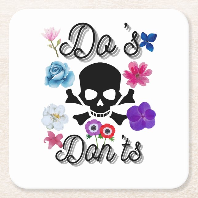 Do's and Don'ts Square Paper Coaster (Front)