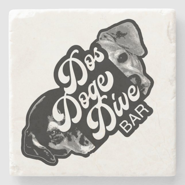 Dos Doge Dive Bar Stone Coaster (Front)
