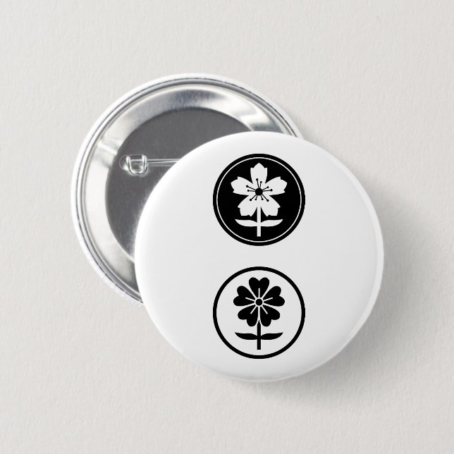 dos flores 6 cm round badge (Front & Back)