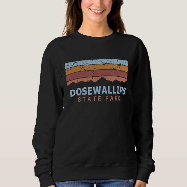 Dosewallips State Park Washington Retro Cool Sweatshirt (Front)