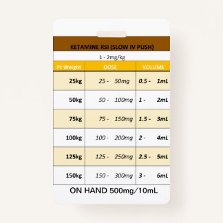 Dosing Quick RE: Etomidate and Ketamine for RSI ID Badge