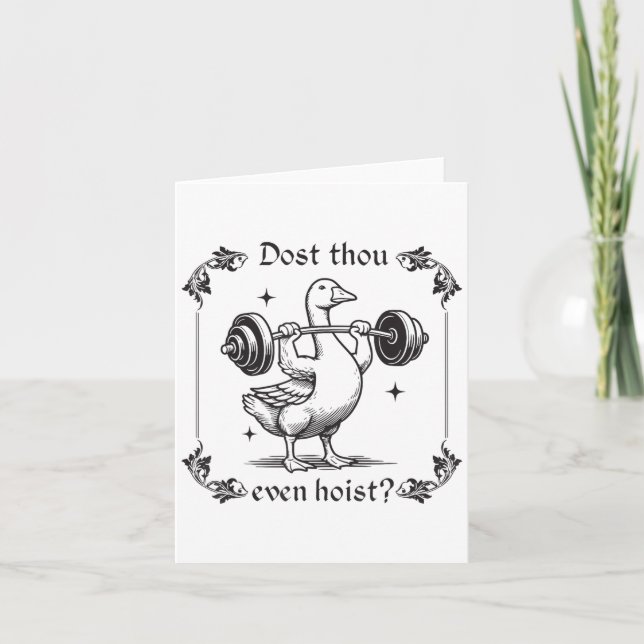 Dost Thou Even Hoist_ Funny Mediaeval Gym Workout  Card (Front)