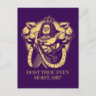 Dost Thou Even Hoist, Sir?" Funny Louis XIV Gym Postcard