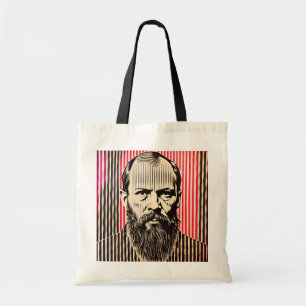 Dostoevsky in BAUHAUS optical illusion style Tote Bag