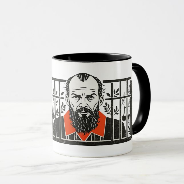 Dostoevsky in Jail, white nights Design Mug (Front Right)