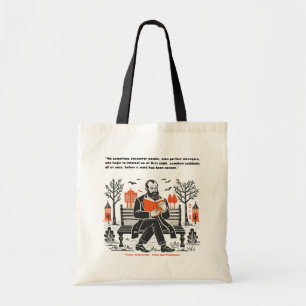 Dostoevsky reading a book Design Tote Bag
