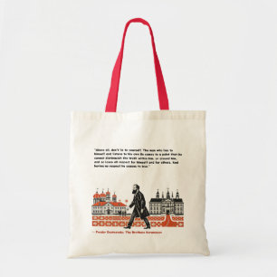 Dostoevsky walking in Saint Petersburg Design Tote Bag