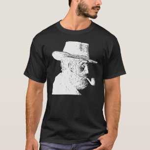 Dot and Line Portrait: Wise Old Man Smoking a Pipe T-Shirt