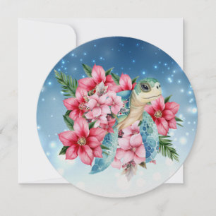 Dot Art Center Insert Cute Sea Turtle Note Card