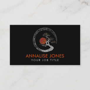 Dot Art Enso Circle and Bonsai Tree Business Card