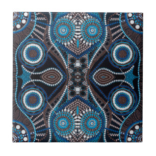 Dot Art Pattern on Ceramic Tile