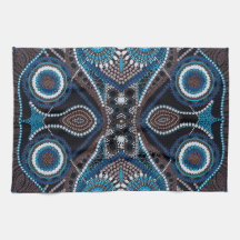 Dot Art Pattern on Kitchen Towel