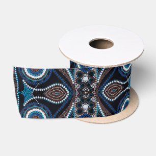 Dot Art Pattern on Ribbon Satin Ribbon