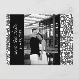 Dot & Block - Custom Save the Date - Black & White Announcement Postcard